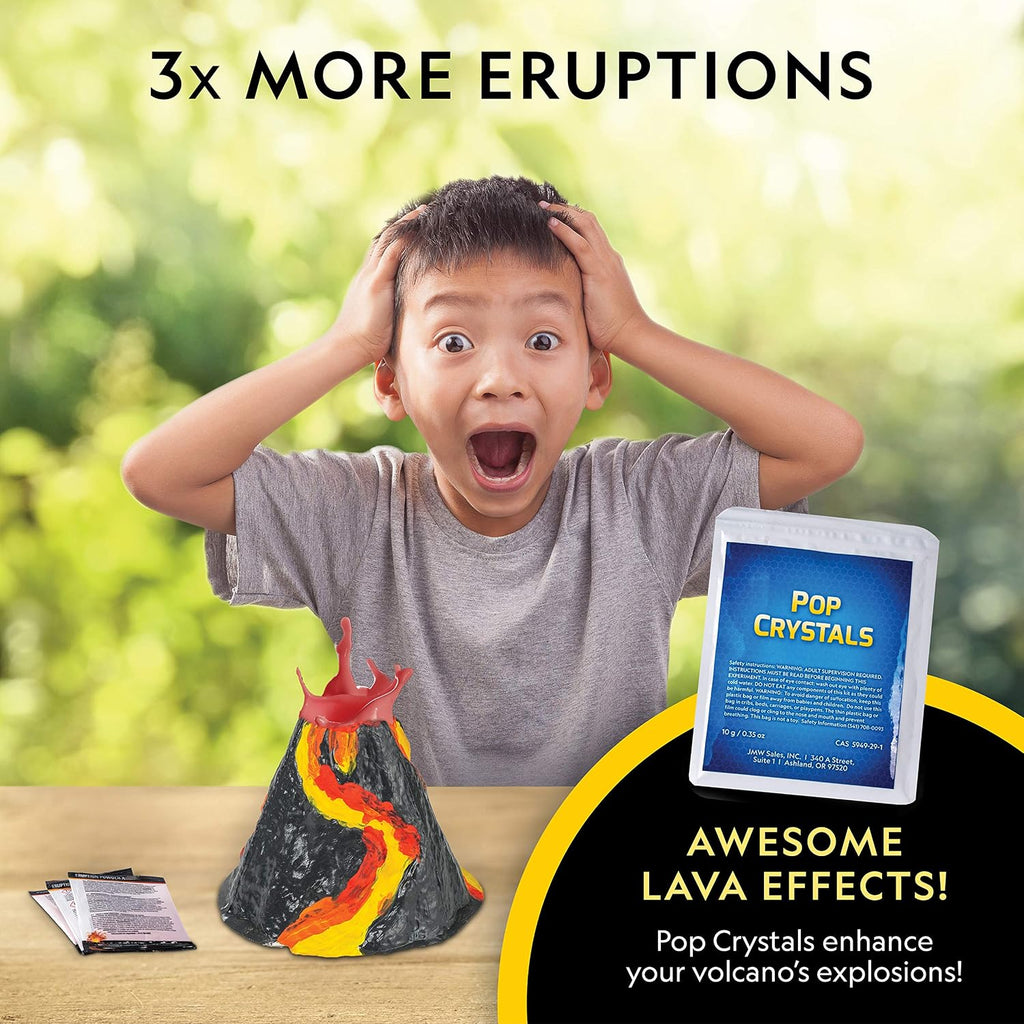 National Geographic Ultimate Volcano Science Kit for Kids Ages 8-12 | 3X More Eruptions, Pop Crystals with Exciting