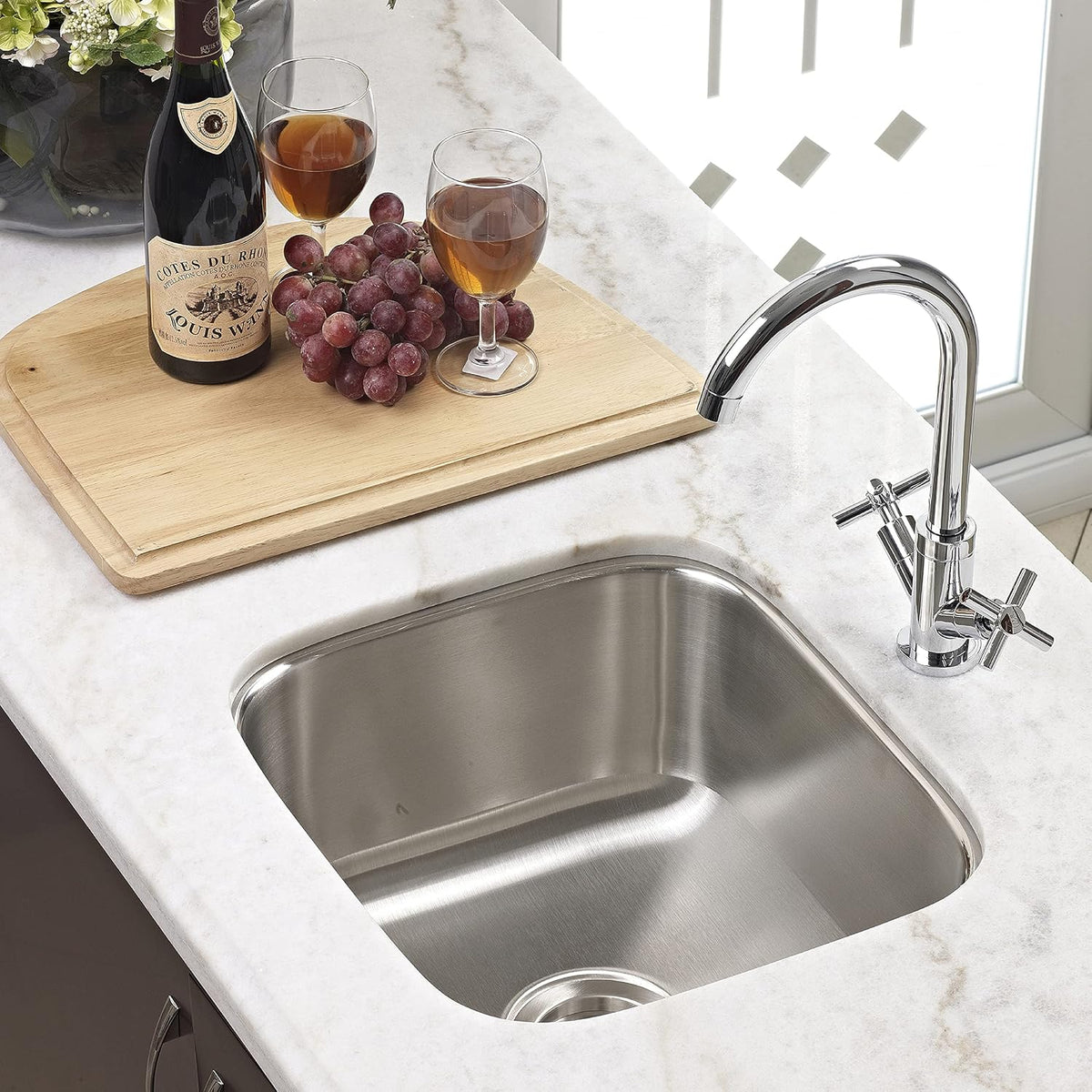Club Stainless Steel Kitchen Bar & Prep Sink: 10 Inch Undermount Small Sink with Strainer, Durable & Versatile