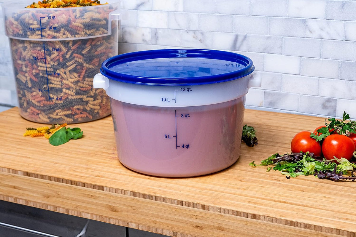 Storplus Round Food Storage Container with Stackable Design for Catering, Buffets, Restaurants, Polyethylene (Pe), 12