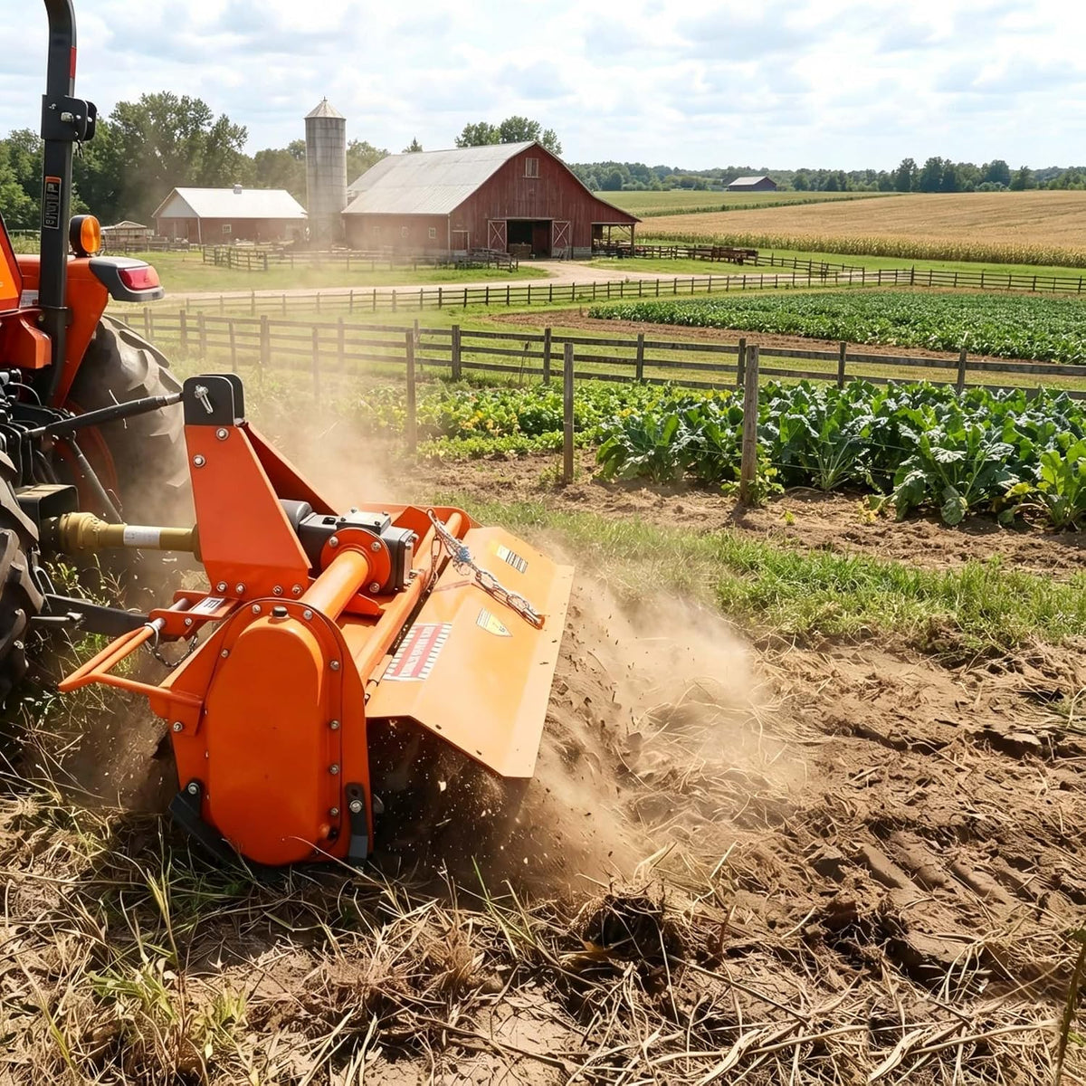 3 Point Hitch Rotary Tiller 45'' for Tractor Attachment, Fit 20-30HP Cat 1 Tractors, 540 RPM PTO Driven Cultivator
