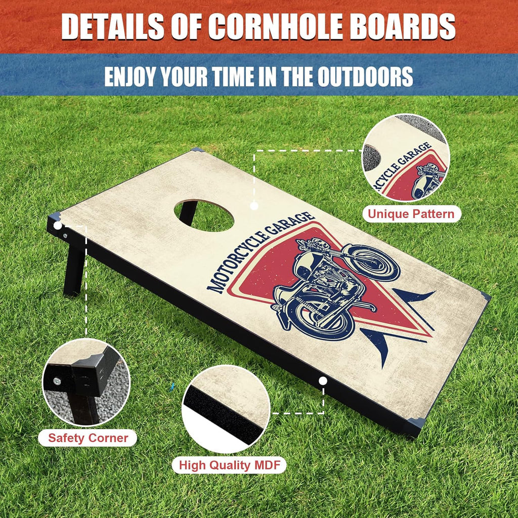 Cornhole Board Set, 3'x2' Cornhole Set, Corn Hole Boards Set, Lightweight Corn Hole Set Includes 2 Cornhole Boards, 8