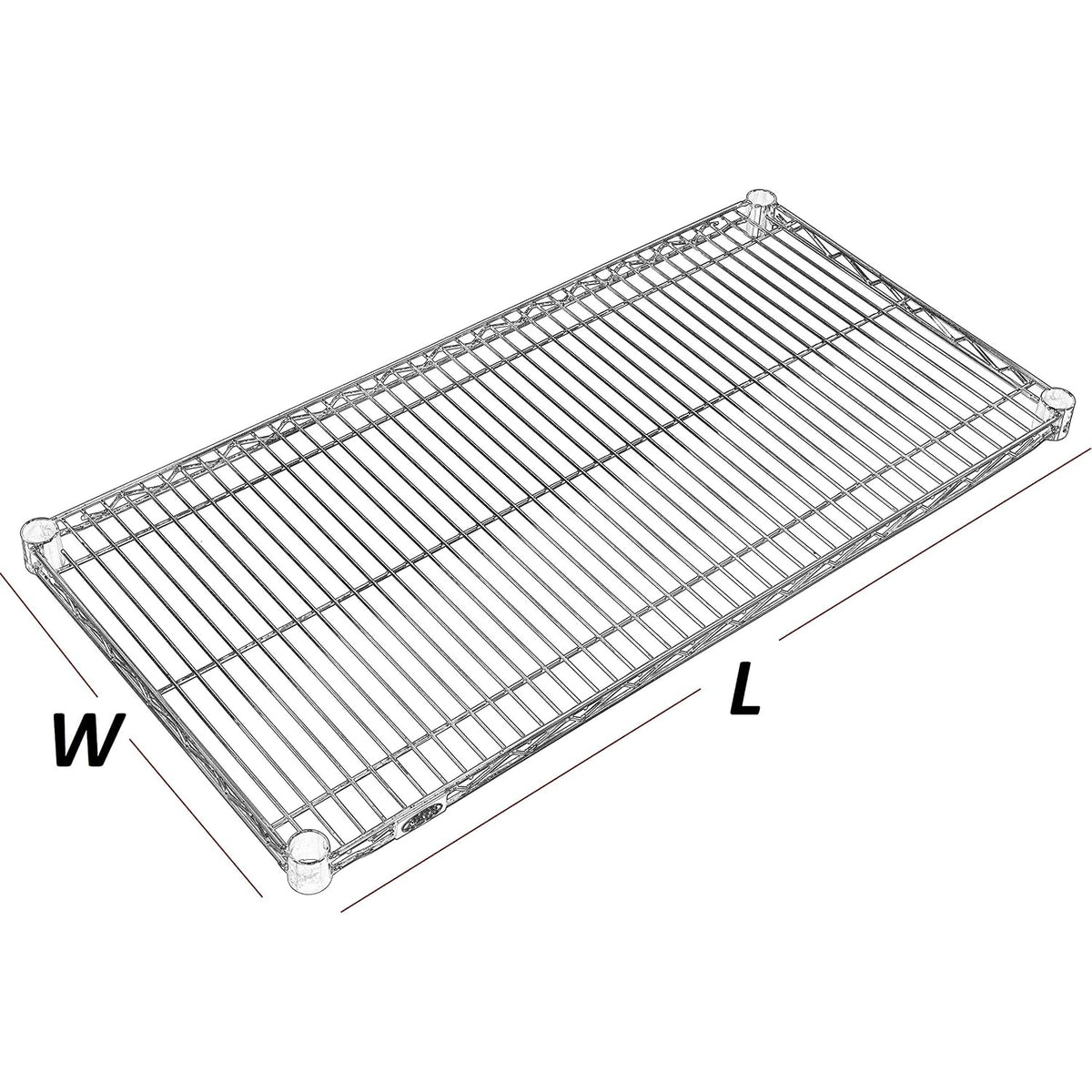 Additional Wire Shelf for Wire Shelving Units, 600-800 lb Capacity, 18"W x 36"L, Chrome Finish