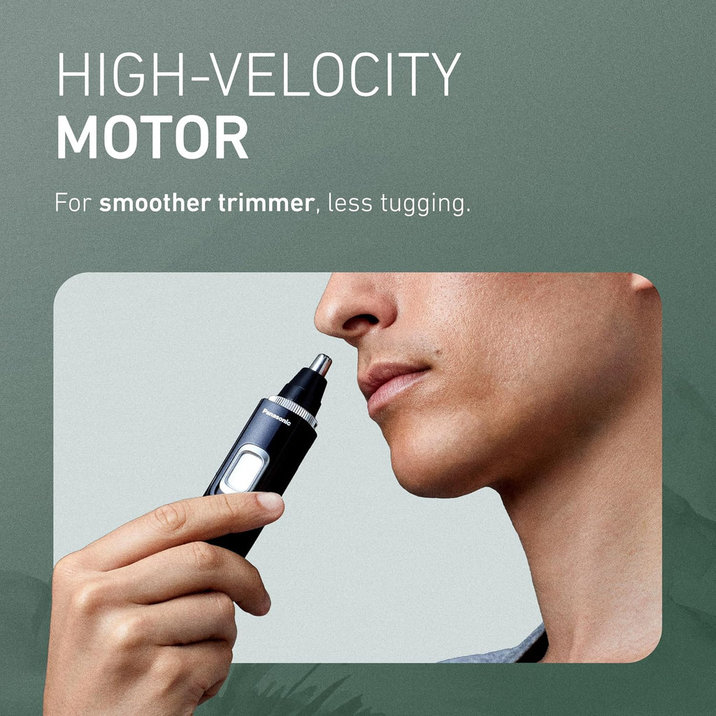 Ear and Nose Hair Trimmer for Men with Vacuum Cleaning System, Powerful Motor and Dual-Edge Blades for Smoother