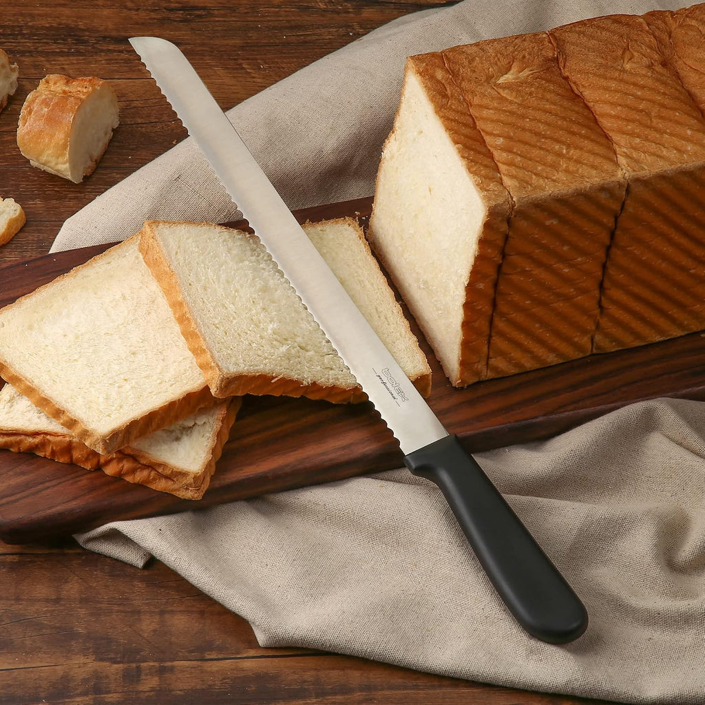 Serrated Bread Knife for Homemade Bread, 12 Inch Stainless Steel