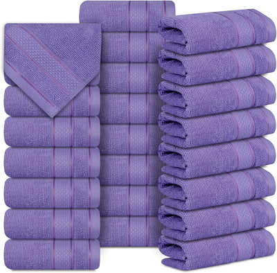 Cotton Washcloths 12x12 Inch Face & Body Towels, 24 Pack Set Soft | Soft Absorbent Quick Dry Wash Cloth Set for
