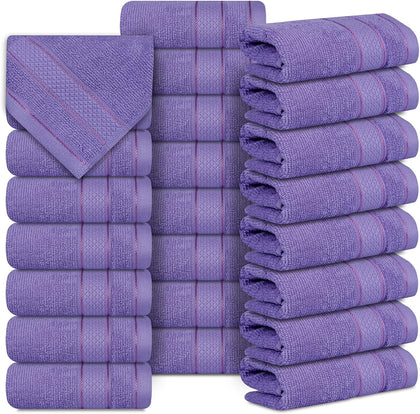 Cotton Washcloths 12x12 Inch Face & Body Towels, 24 Pack Set Soft | Soft Absorbent Quick Dry Wash Cloth Set for