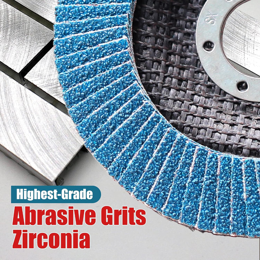 EZARC Zirconia Flap Discs 120 Grit, 4-1/2 x 7/8-Inch, Type 29, 10-Pack