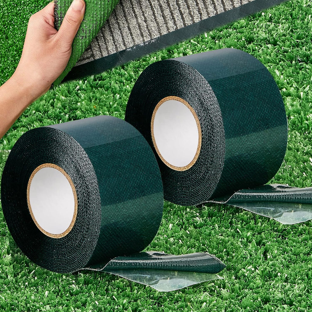 2 Rolls 2 in x 16.5 ft Double Sided Turf Tape for Artificial Grass Rug Self Adhesive Artificial Turf Tape for Lawn
