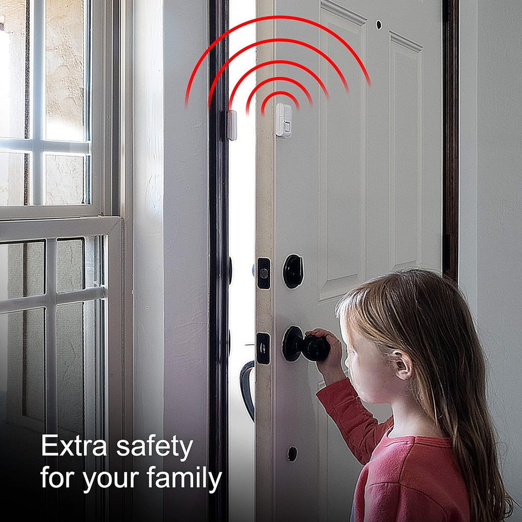 Personal Security Window and Door Alarm, 6 Pack, DIY Protection, Burglar Alert, Wireless Chime/Alarm, Easy