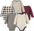 baby-boys Cotton Long-sleeve Bodysuits 5-pack