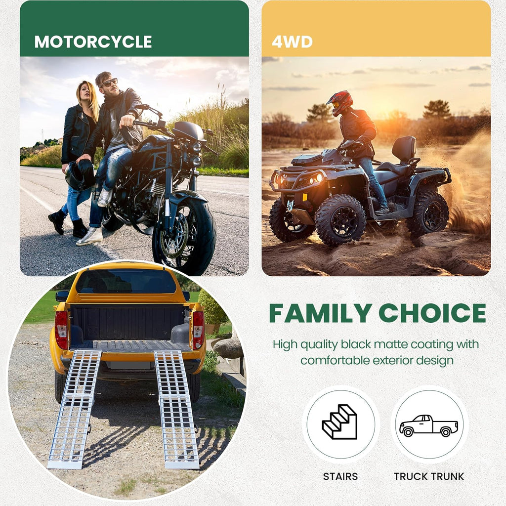 Truck Ramps 3000LBS Capacity - 2 Pcs 7.5ft Heavy Duty Loading Ramp, Folded Loading Ramps for Motorcycles, Dirt Bikes