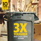 BRUTE Trash Can, Yellow, 44-Gallon