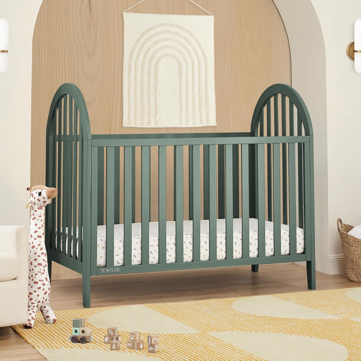 Milano 4-in-1 Convertible Crib - Greenguard Gold Certified, Grassy Glen