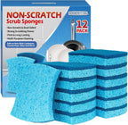 Non-Scratch Cellulose Scrub Sponges 12 Pack, Sponges Kitchen with Double-Side & Ergonomic Design for Dishes, Coated