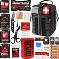 Survival First Aid Kit with Israeli Bandage, Chest Seal, Tourniquet, Splint, Tactical Military Combat Molle IFAK for