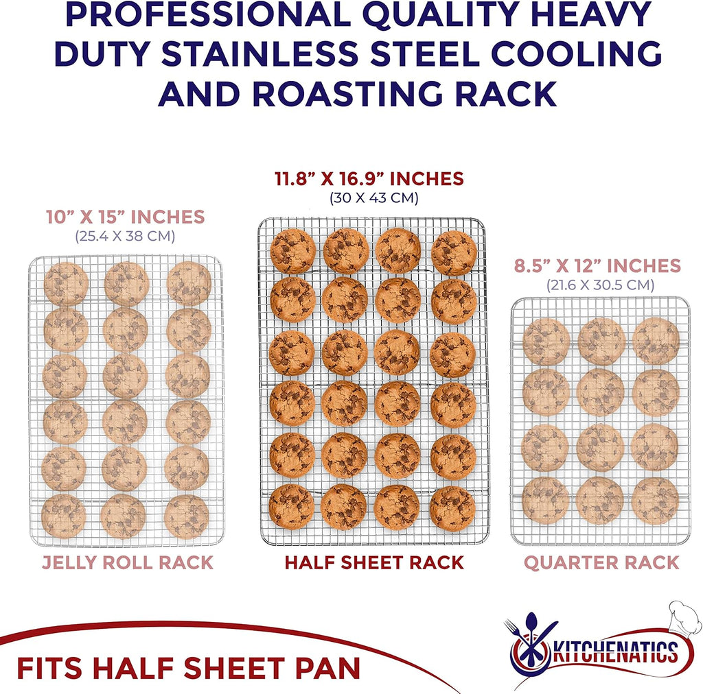 Half Sheet Cooling Rack Stainless Steel Oven Safe Set of 2