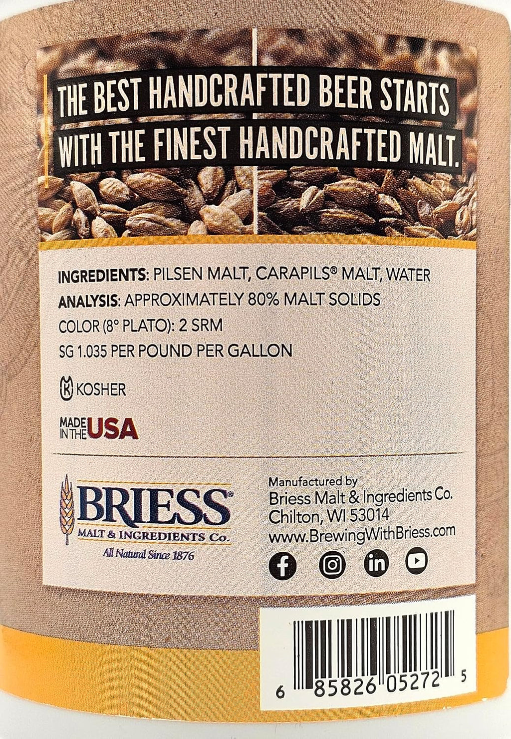 JS-SOCV-YIET Pilsen Light Malt Extract, 3.3lb,Brown