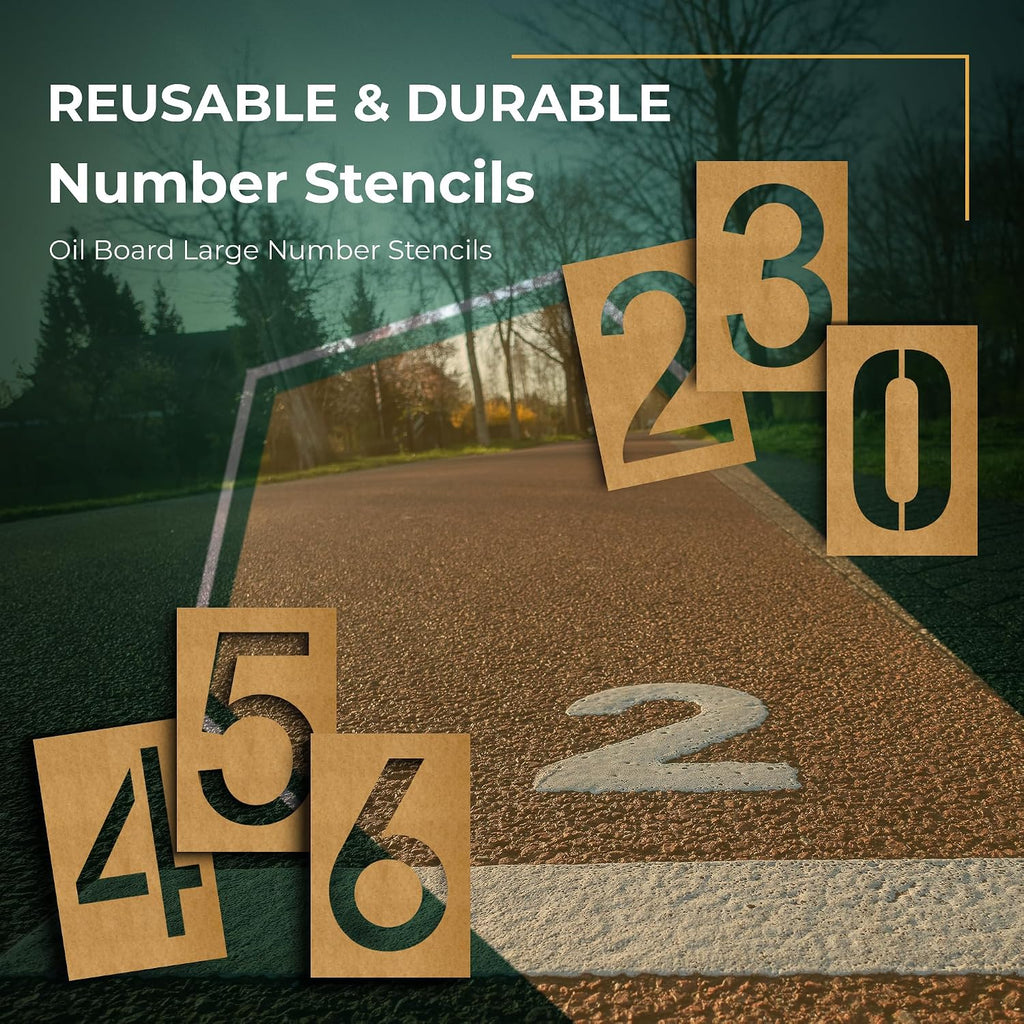 Large Number Stencil Set 8-Piece 32"x18" Oil Board