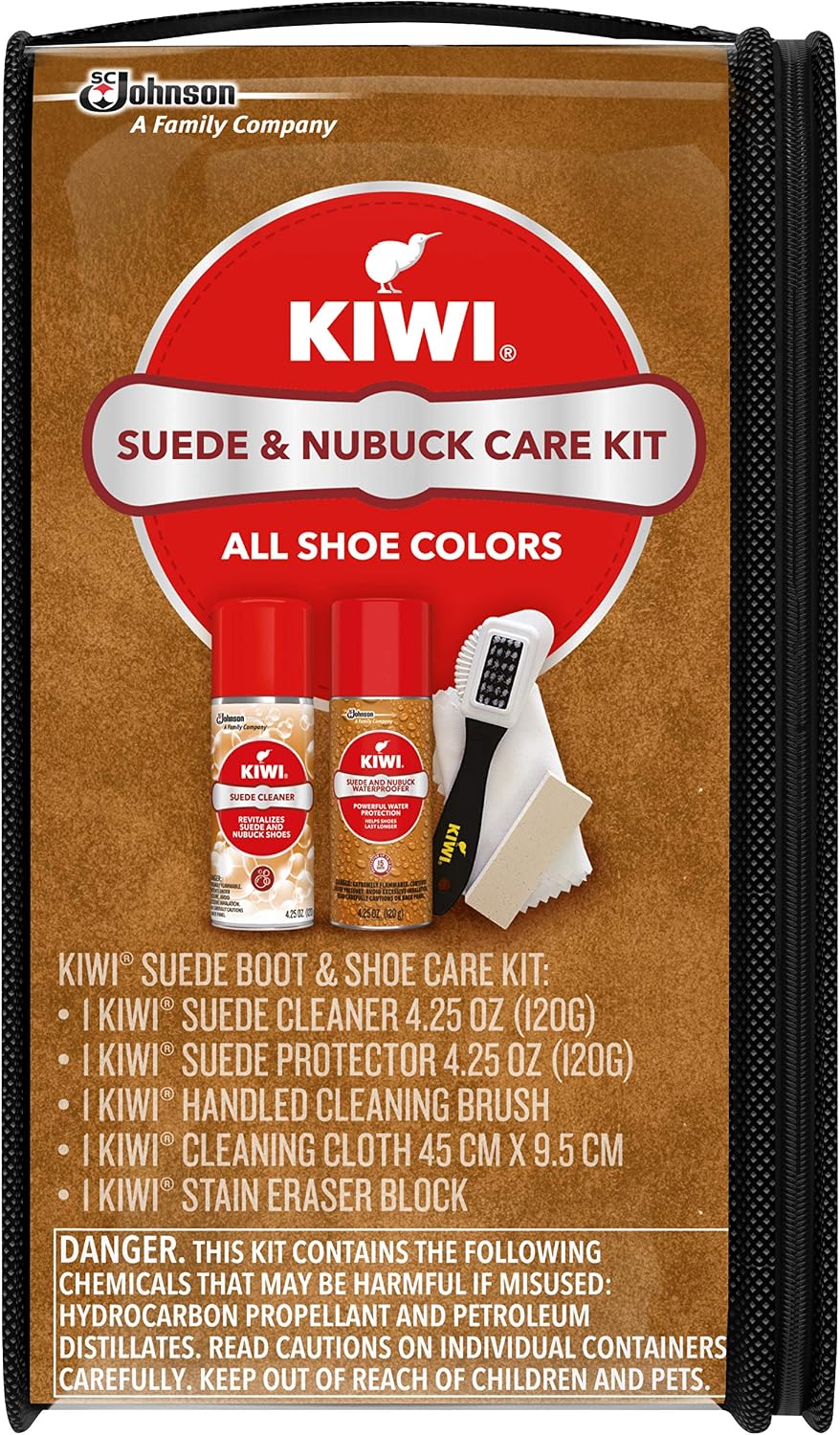 Suede and Nubuck Shoe Cleaner Kit | For Shoes, Boots, and More | Includes Cleaner, Protector, Brush, Cloth, Eraser Block