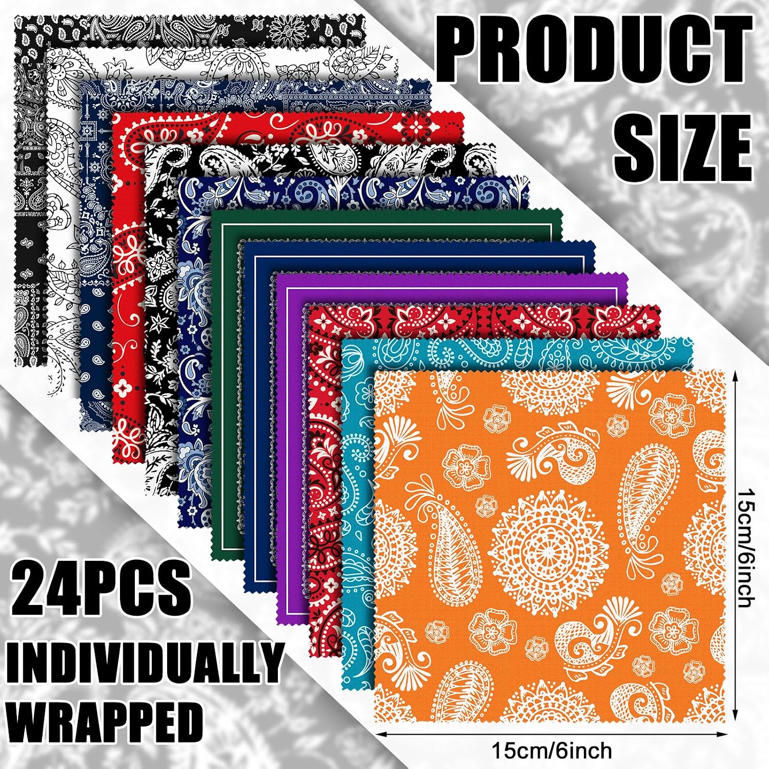 24 Pcs 6 x 6 Inch Glasses Cleaning Cloth,Mandala | Elegant Flowers Design, Mandala Multicolor Microfiber Lens Wipe