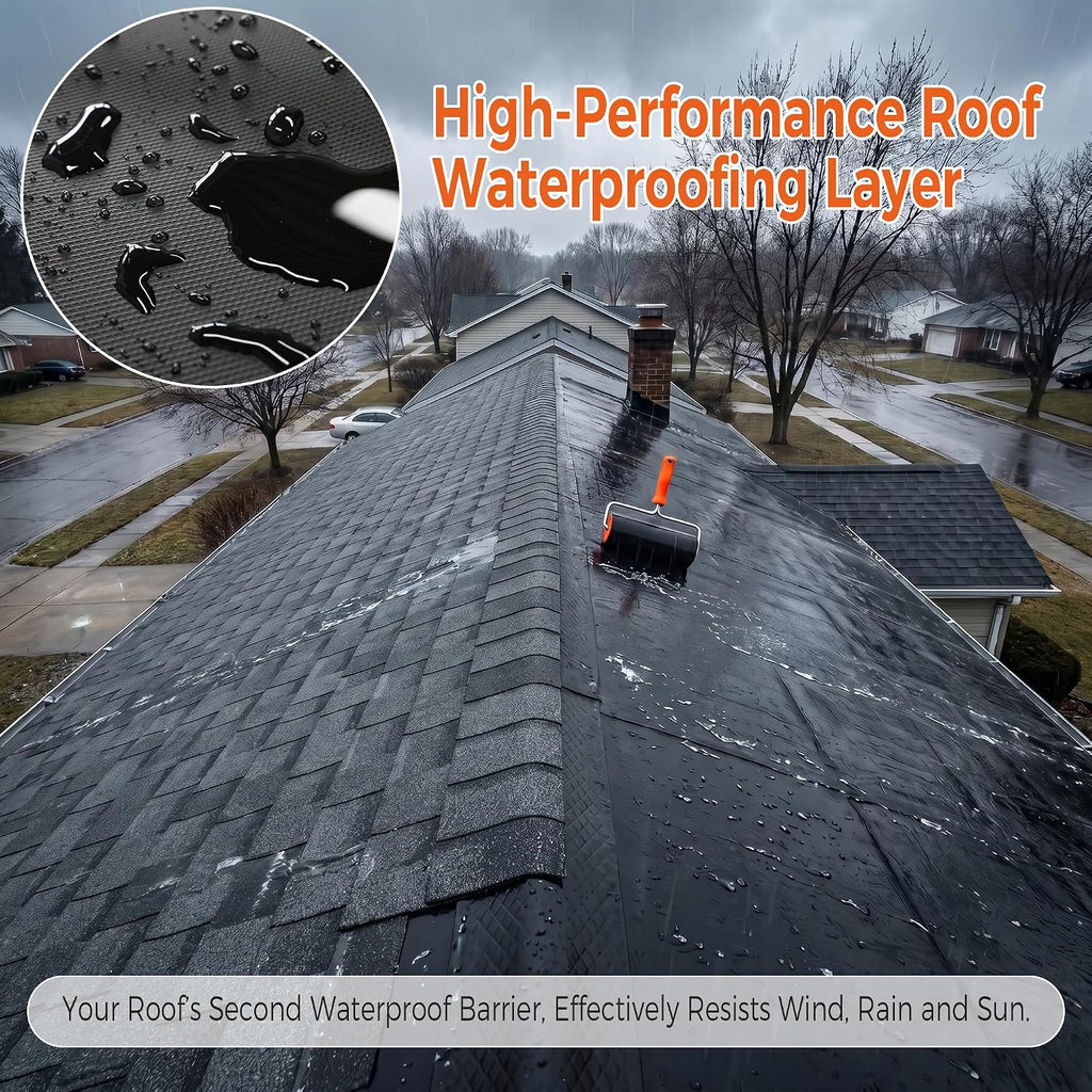 50mil EPDM Waterproofing Membrane for Roof Underlayment 16.5ft X 40in - Self-Adhesive Rubber Roofing Materials Heavy