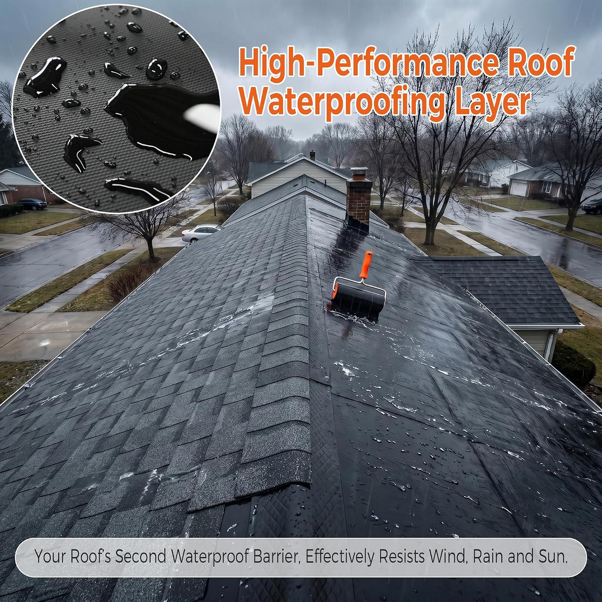50mil EPDM Waterproofing Membrane for Roof Underlayment 16.5ft X 40in - Self-Adhesive Rubber Roofing Materials Heavy