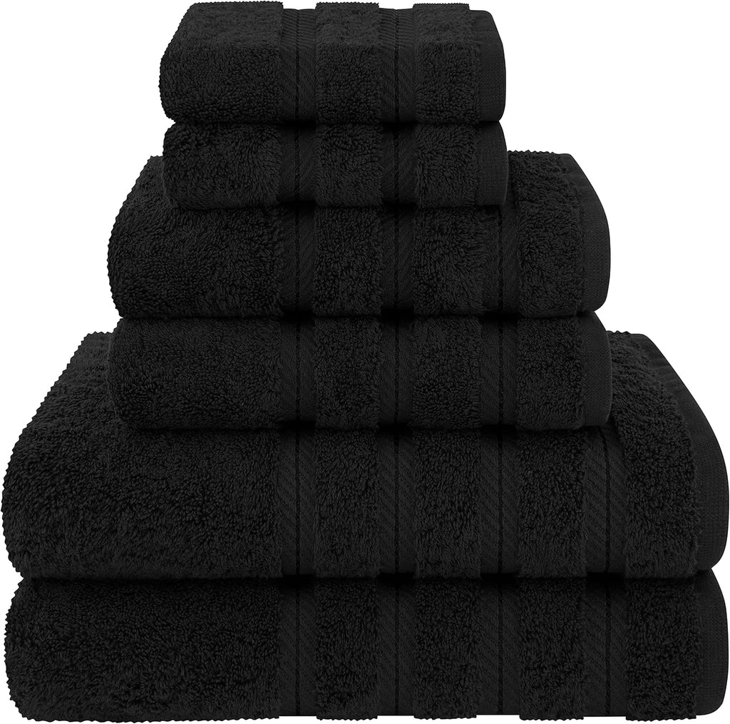 100% Cotton Luxury Turkish Towels, 6 Piece Towel Set | Soft Absorbent Quick Dry OEKO Tex Standard 100 Certificated