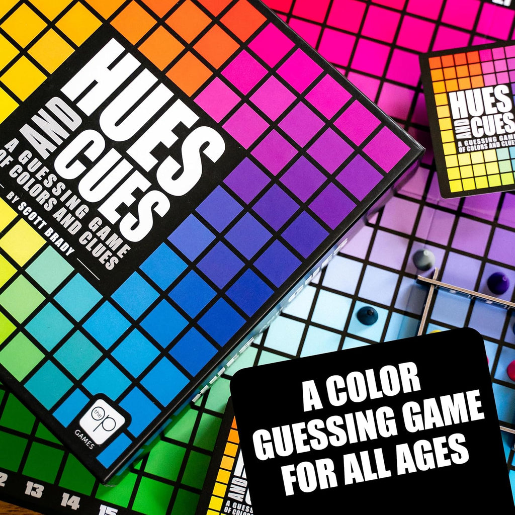 HUES and CUES - Vibrant Color Guessing Board Game for 3-10 Players Ages 8+, Connect Clues and Guess from 480 Color