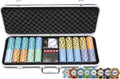 Monte Carlo Poker Club Chip Set 14 Gram for Texas Hold'em, Blackjack, Casino Gambling with Black ABS Case, Cards