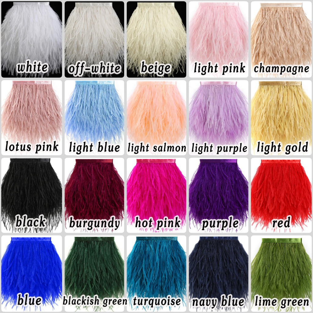 1.5Ply 4-5inch Orange Ostrich Feather Trim for Sewing,2Yards