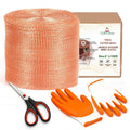 Copper Mesh Rodent Control Roll, 5 in x 106 ft, with Scissors and Gloves | Rustproof Copper Mesh Roll for Rodent, Bat