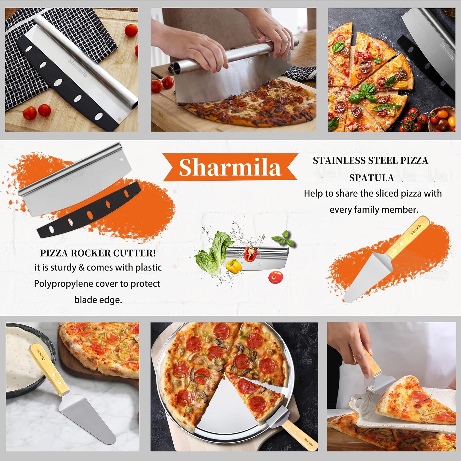 Pizza Peel 12 Inch, Aluminum Paddle with Cutter, Spatula
