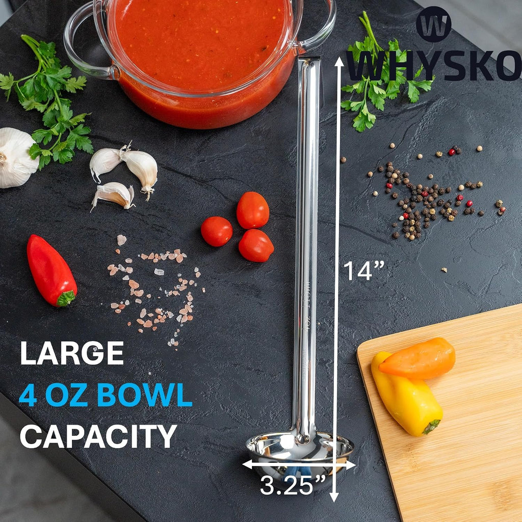 3-Pack Stainless Steel Soup Ladles, 4 oz Heat Resistant Serving Spoons