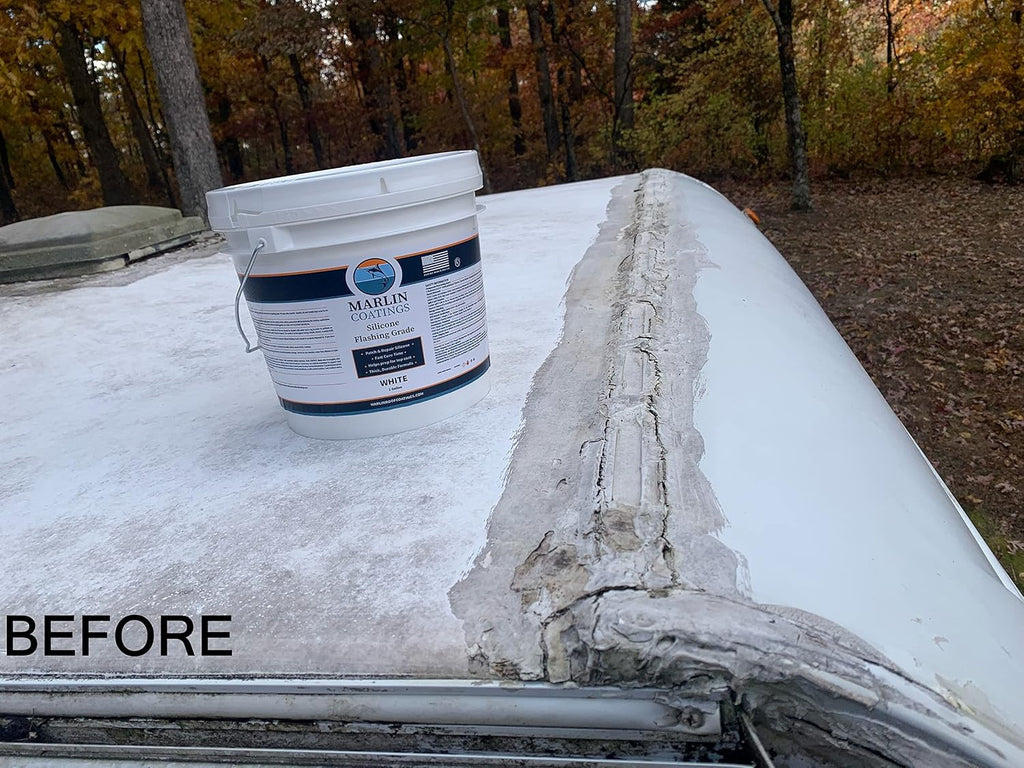 100% Silicone Roof Patch – Prevent and Repair Leaks – Complete Waterproofing – Easy Trowel or Brush Application…(1/2
