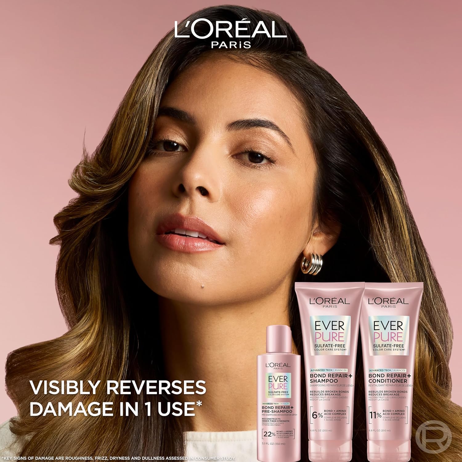 Sulfate Free Bond Repair+ Shampoo and Conditioner Set with Bond + Amino Acid Complex, Strengthens and Repairs Damaged