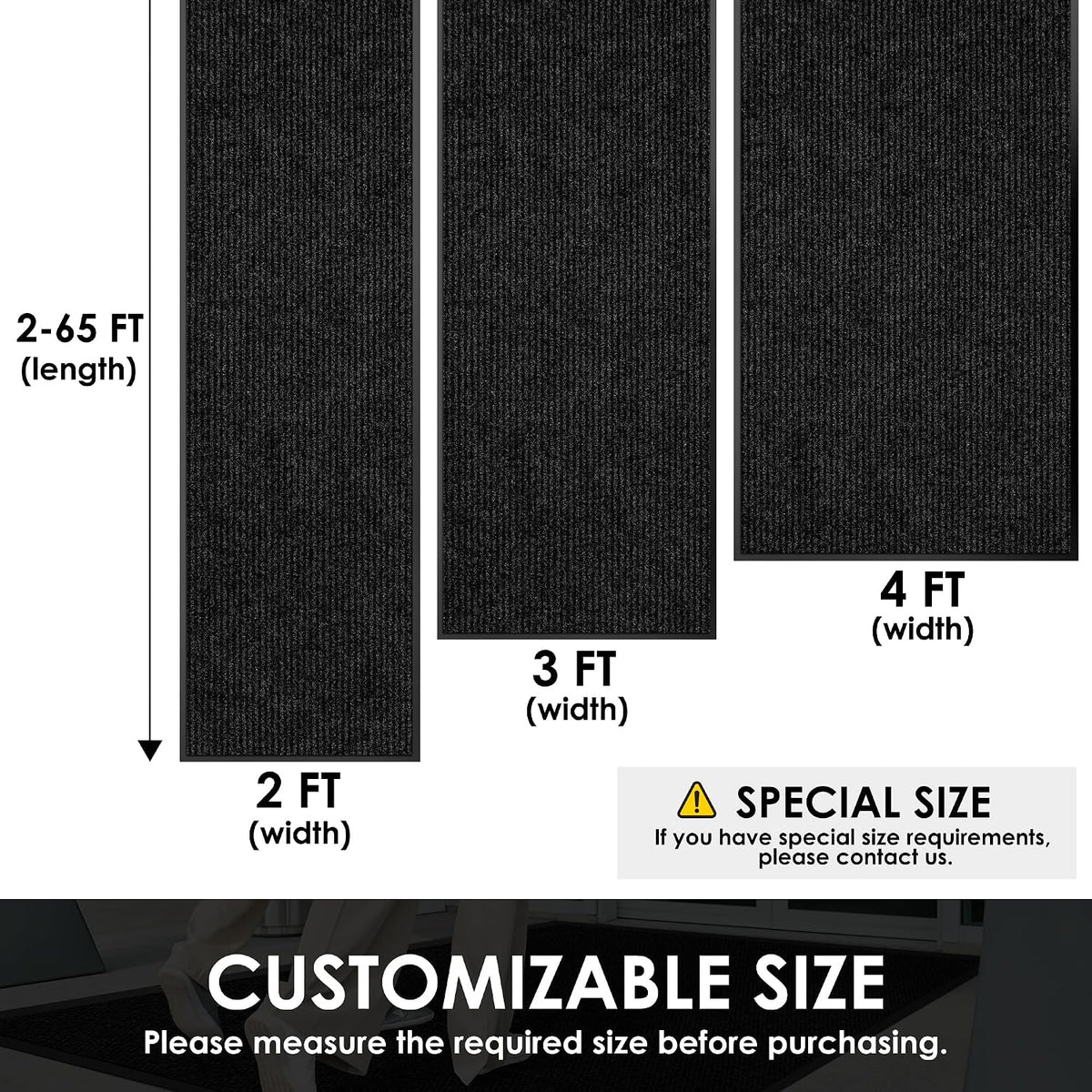 4ft x 6ft Commercial Front Door Mat, Heavy Duty Floor Mat