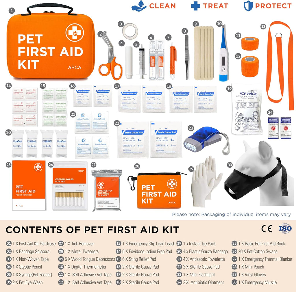 Cat & Dog First Aid Kit for Car - Pet Emergency Kit for Home Office Travel – Dog Camping Essentials with Digital