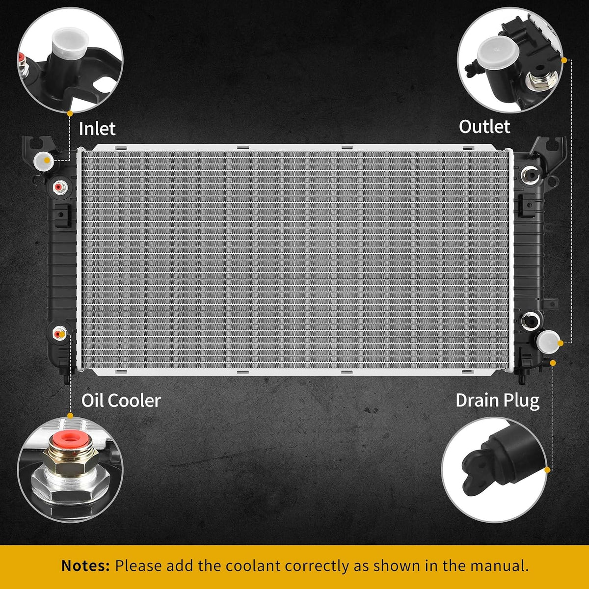 DWVO Complete Radiator Compatible with 2014-2015 Chevrolet Silverado 1500