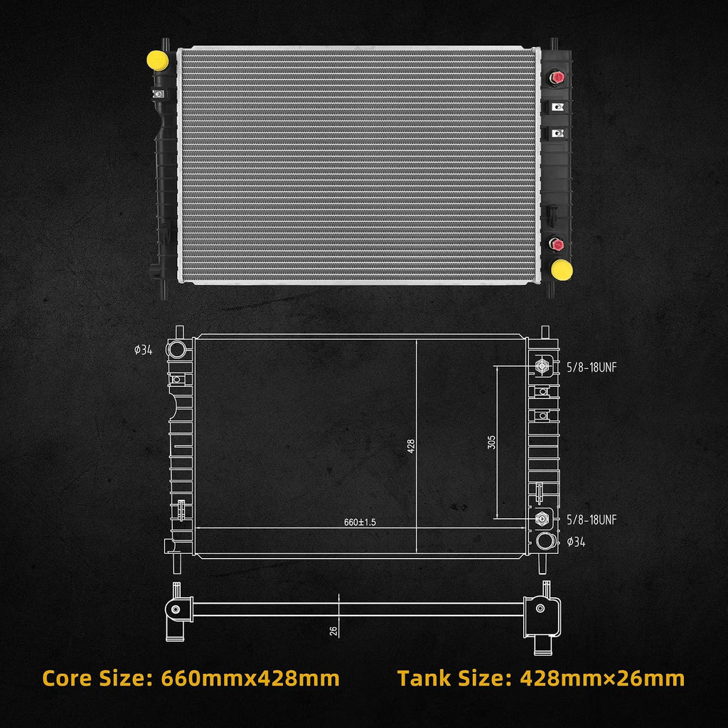DWVO Complete Radiator Compatible with 2005 Chevrolet Equinox