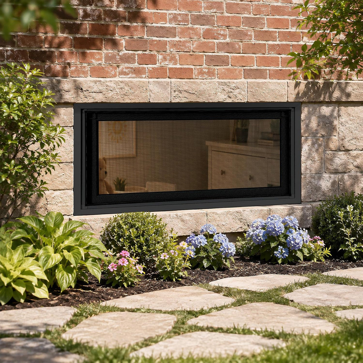 Vinyl Hopper Basement Window 46" x 21" Black