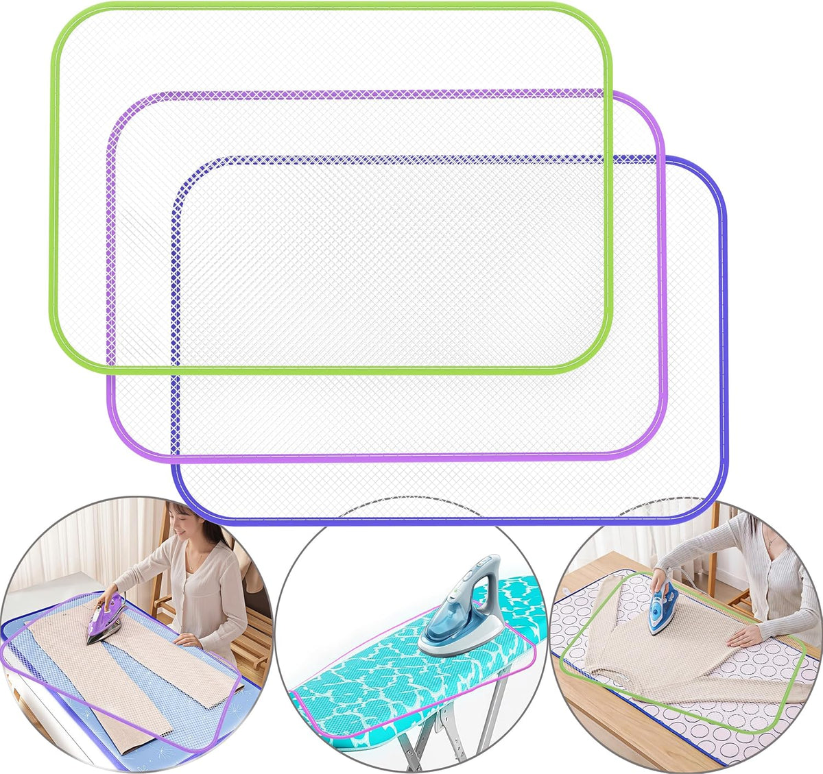 Premium Pressing Cloth for Ironing – 3 PCS Ironing Cloth Protect Clothes & Fabrics, Ideal for Sewing and Ironing