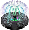 Solar Fountain for Bird Bath Colorful Lights Automatic Cycle 3.5W Solar Water Fountain Outdoor Garden 2200mAh Battery