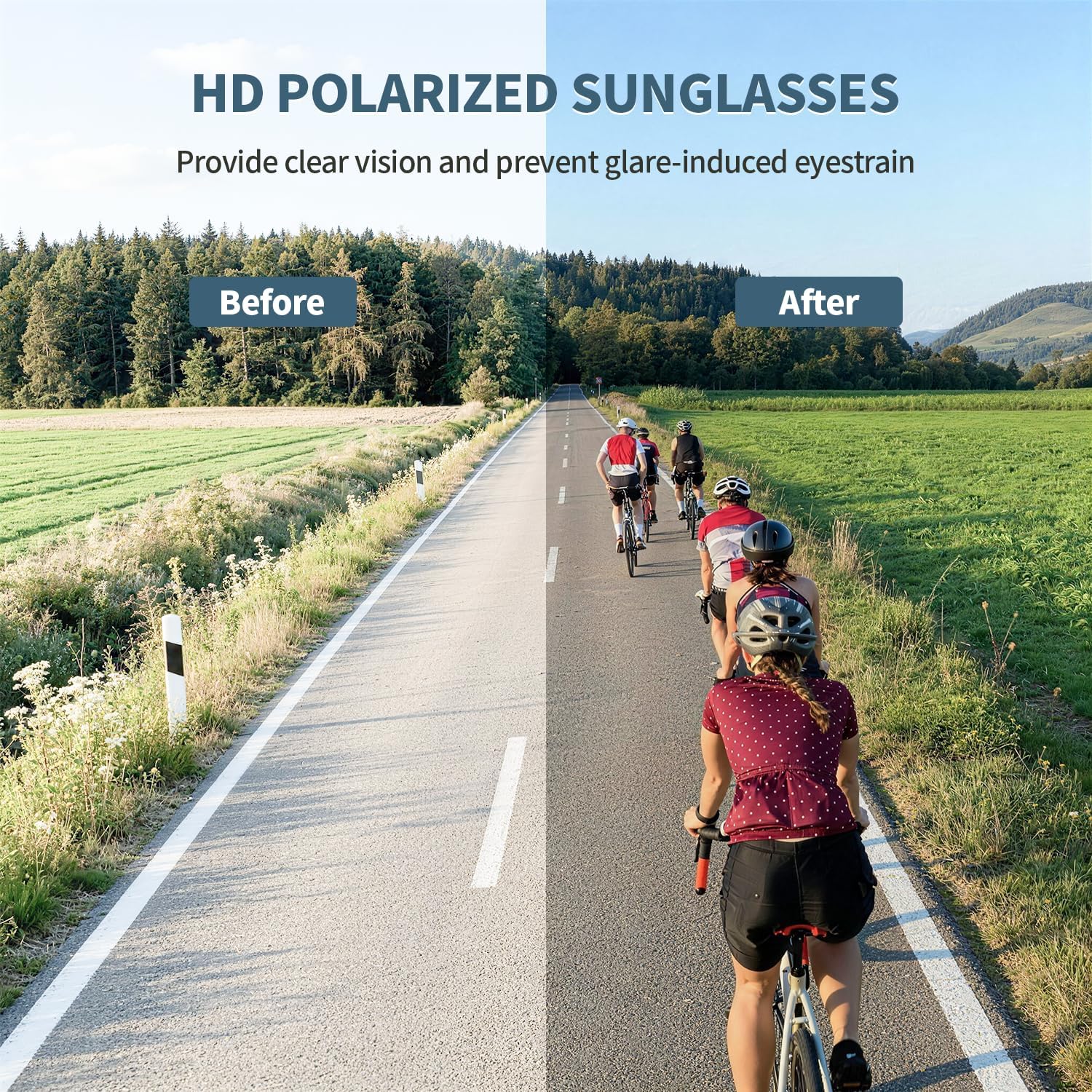 XL 150MM Polarized Sport Sunglasses for Men Women UV400 Protection | TR90 Flexible Frame, TAC Scratch-Resistant Lens