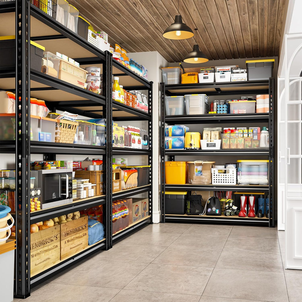 2400LBS Storage Shelves 5 Tier Garage Shelving Heavy Duty Adjustable Garage Shelves, Utility Rack Shelf, Shelving