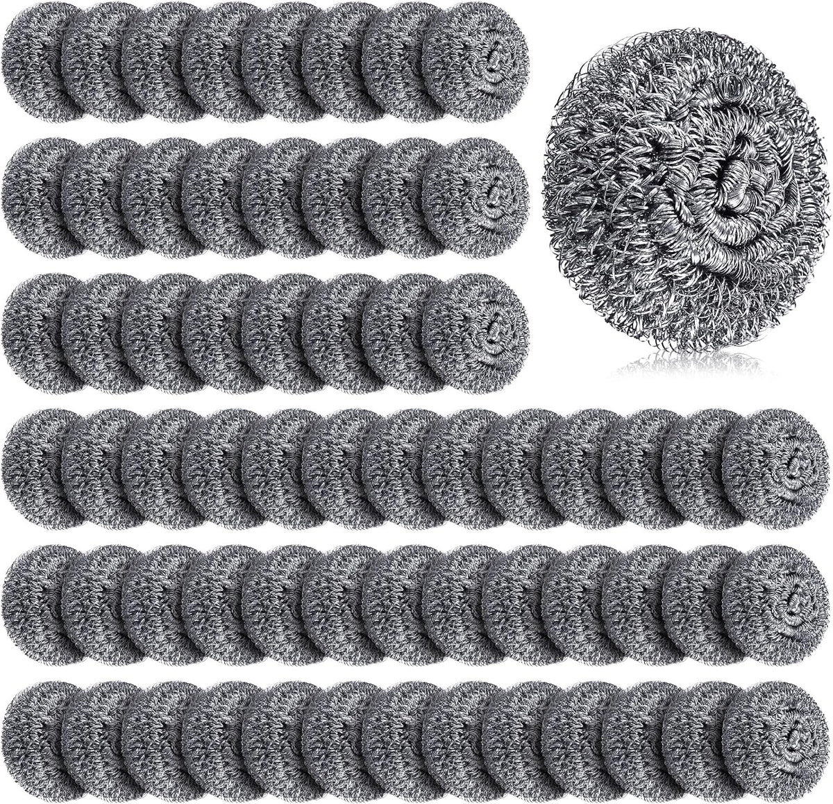 150 Pack Steel Wool Scrubbers 2.5 Inch, 15 Gram, Classic