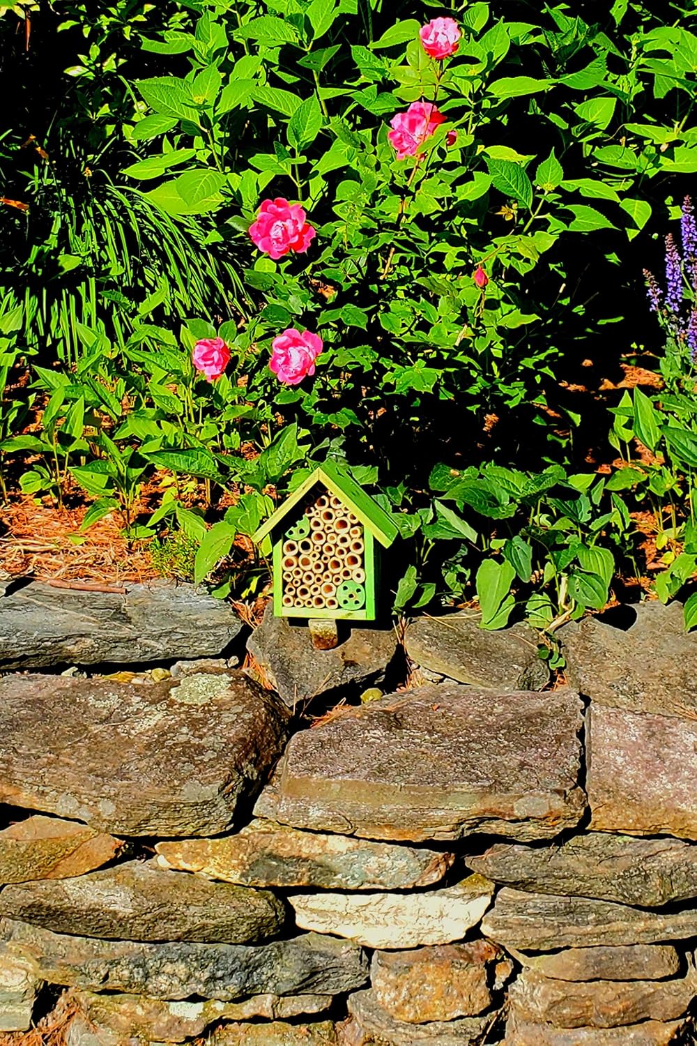 Mason Bee Houses and Supplies : Bamboo Tube Bee Hotel for Solitary Bees - Attract More Gentle Pollinating Bees to
