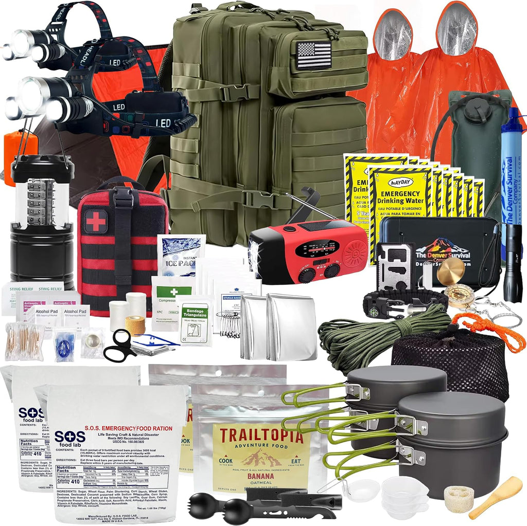 Denver: Premium 72 Hour Survival Backpack with Supplies - Bug Out Bag Backpack - Upgraded Go Bag Emergency Backpack