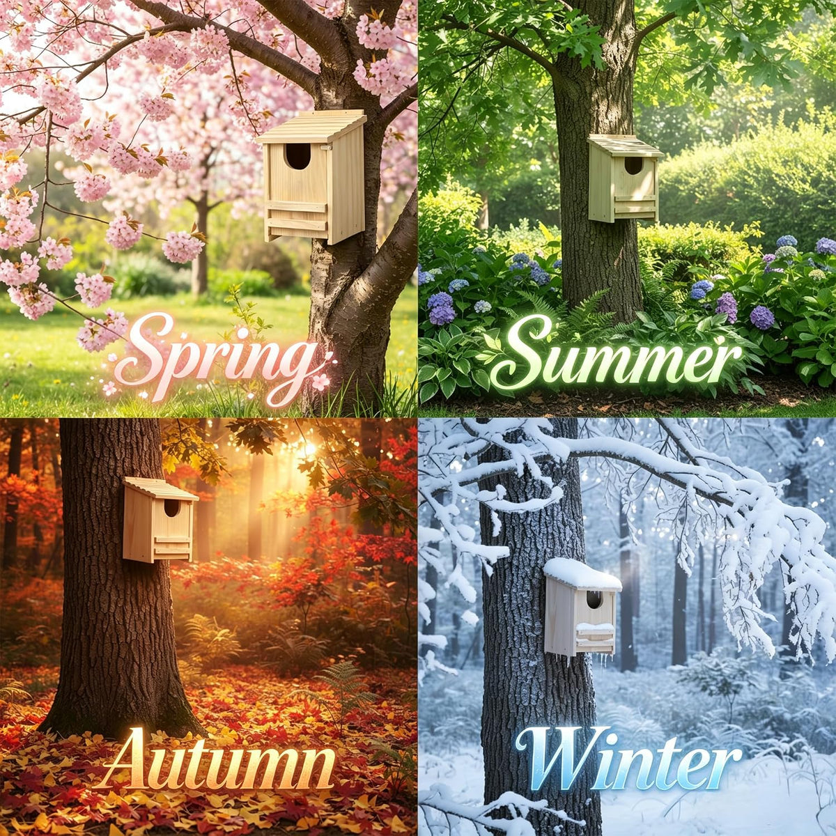 Owl Box, Pine Screech Owl Nesting Box, 14" x 9" x 9"