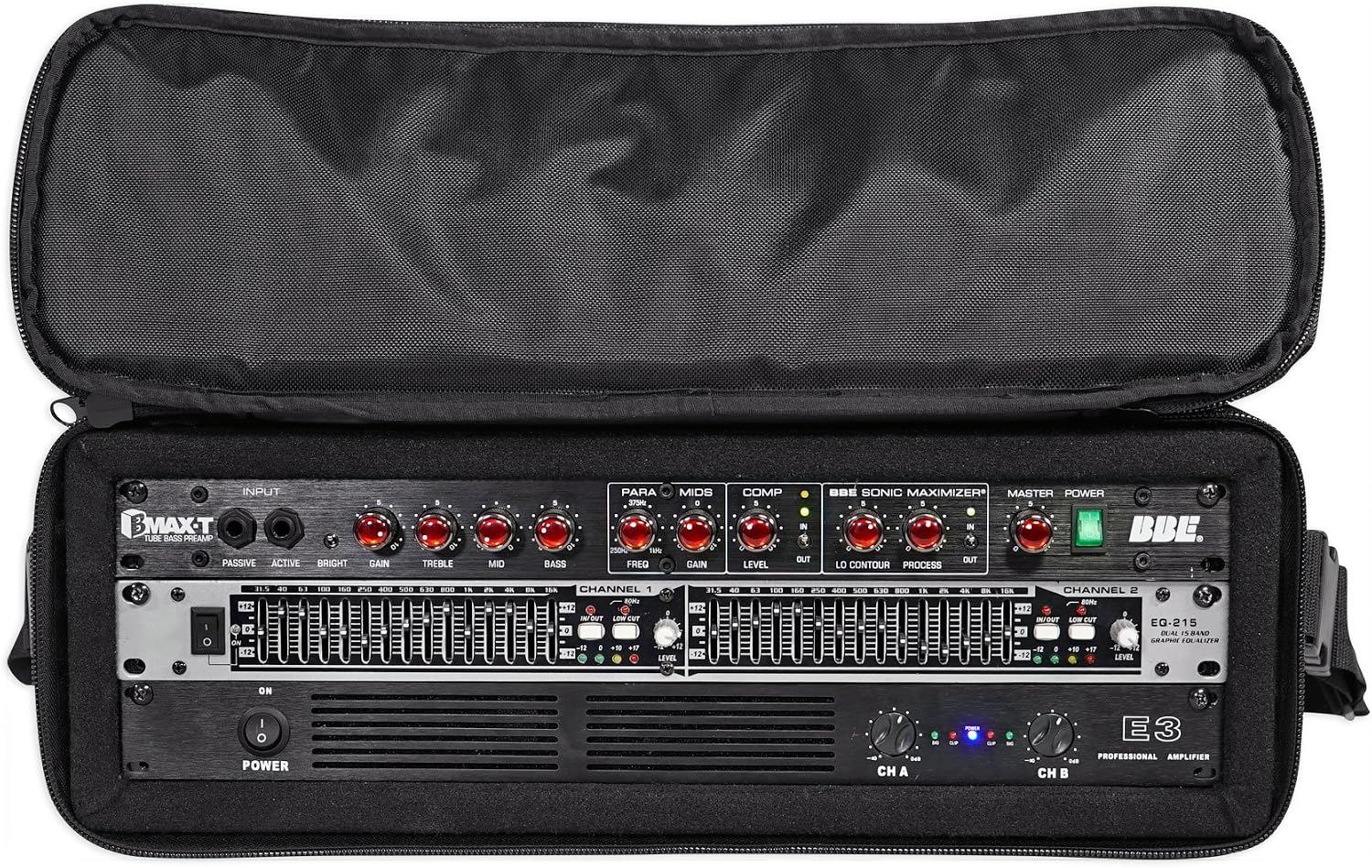 RRB30 3U Rack Bag Double-Sided Case, 12" Depth, Shoulder Strap | 800D Ballistic Nylon, Lockable Zippers, Removable