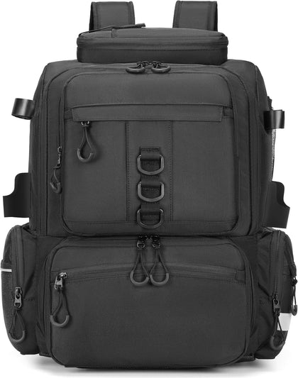 Fishing Tackle Backpack, 45L Storage Waterproof Travel Bag Store Fishing Gear with Insulated Top Pocket
